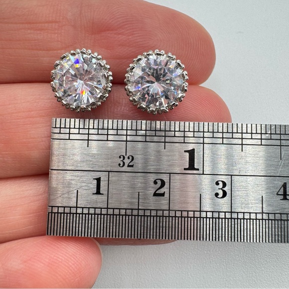 Chunky CZ Stud Earrings Regency Princesscore Regal Royal - Picture 7 of 9